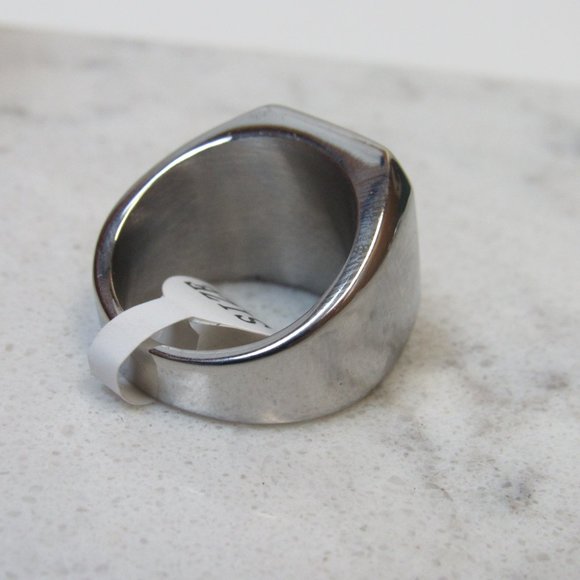 Mickey Mouse Engraved Steel Ring Size 8 - Picture 5 of 6